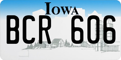 IA license plate BCR606