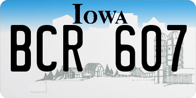 IA license plate BCR607