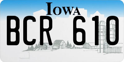 IA license plate BCR610