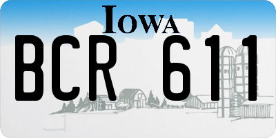 IA license plate BCR611