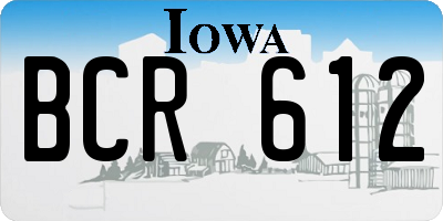 IA license plate BCR612