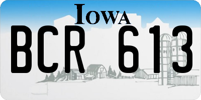 IA license plate BCR613
