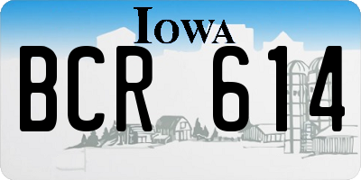 IA license plate BCR614