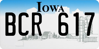 IA license plate BCR617