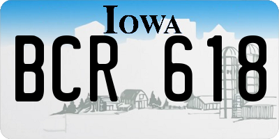 IA license plate BCR618