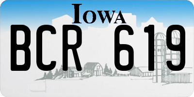 IA license plate BCR619