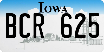 IA license plate BCR625