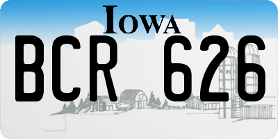 IA license plate BCR626
