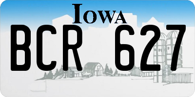 IA license plate BCR627