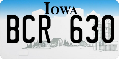IA license plate BCR630