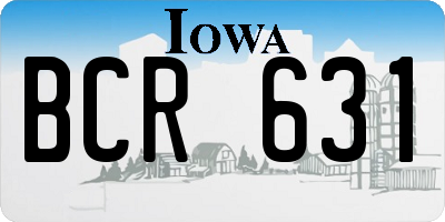 IA license plate BCR631