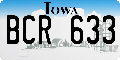 IA license plate BCR633