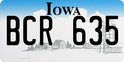IA license plate BCR635