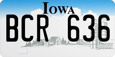 IA license plate BCR636