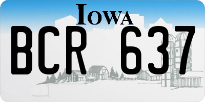 IA license plate BCR637