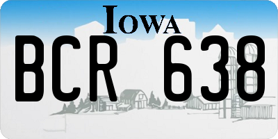 IA license plate BCR638