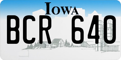 IA license plate BCR640