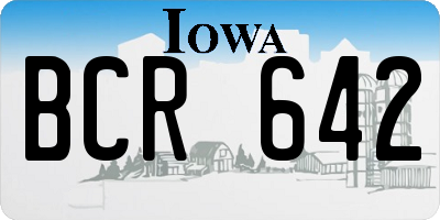 IA license plate BCR642