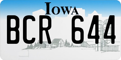 IA license plate BCR644