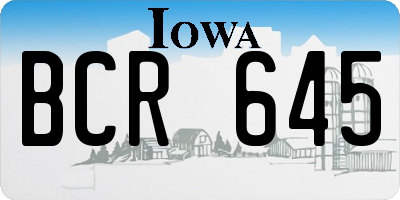 IA license plate BCR645