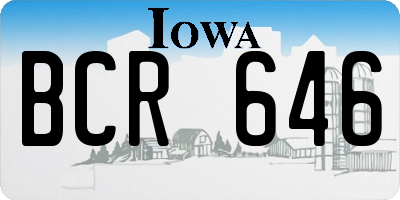 IA license plate BCR646