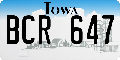 IA license plate BCR647