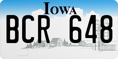 IA license plate BCR648