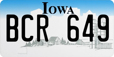IA license plate BCR649