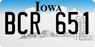 IA license plate BCR651