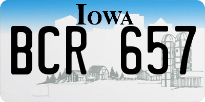 IA license plate BCR657