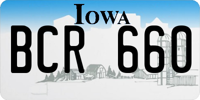 IA license plate BCR660