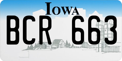 IA license plate BCR663