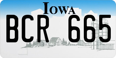 IA license plate BCR665