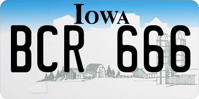 IA license plate BCR666