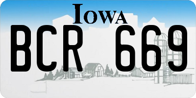 IA license plate BCR669