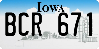 IA license plate BCR671