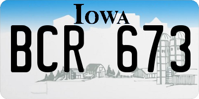 IA license plate BCR673