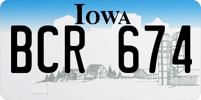 IA license plate BCR674