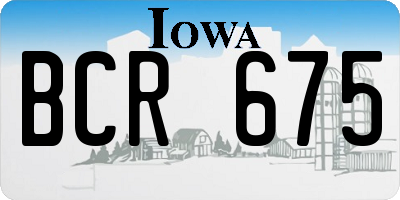 IA license plate BCR675