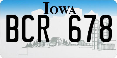IA license plate BCR678