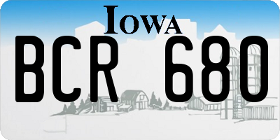 IA license plate BCR680