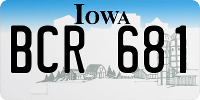 IA license plate BCR681