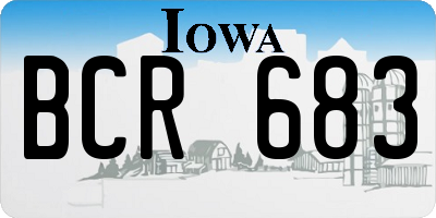 IA license plate BCR683