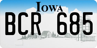 IA license plate BCR685