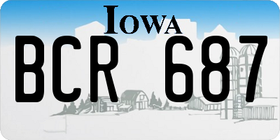 IA license plate BCR687