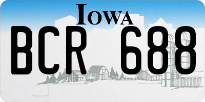 IA license plate BCR688