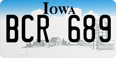 IA license plate BCR689