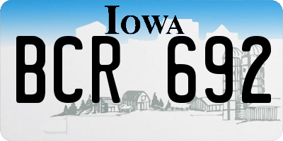 IA license plate BCR692