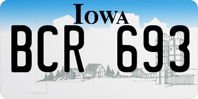 IA license plate BCR693