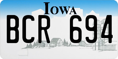 IA license plate BCR694